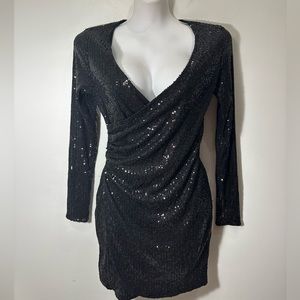 Sexy Bodycon Sequin Ling Sleeve cocktail dress new year’s Christmas